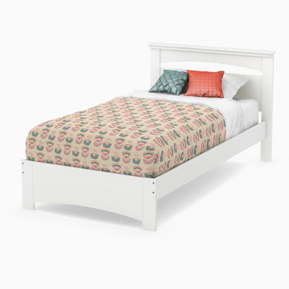 South Shore Libra Pure White Twin Bed Frame | The Home Depot