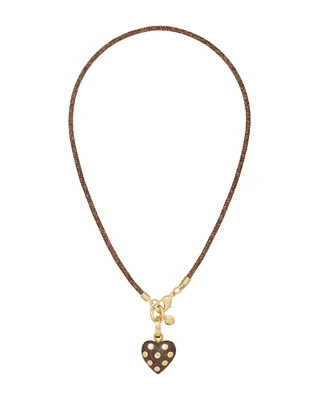 The Mini Studded Heart Cord Necklace | Roxanne Assoulin