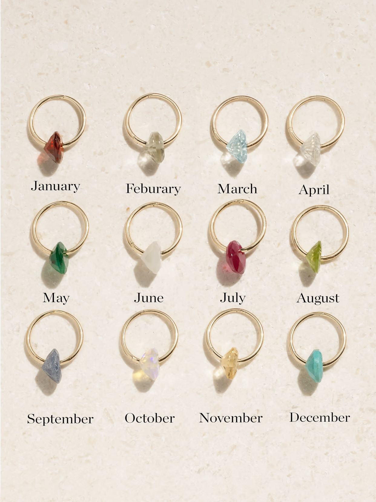 By Pariah - Birthstone 14-karat Recycled Gold Multi-stone Single Hoop Earring - One size | NET-A-PORTER (US)