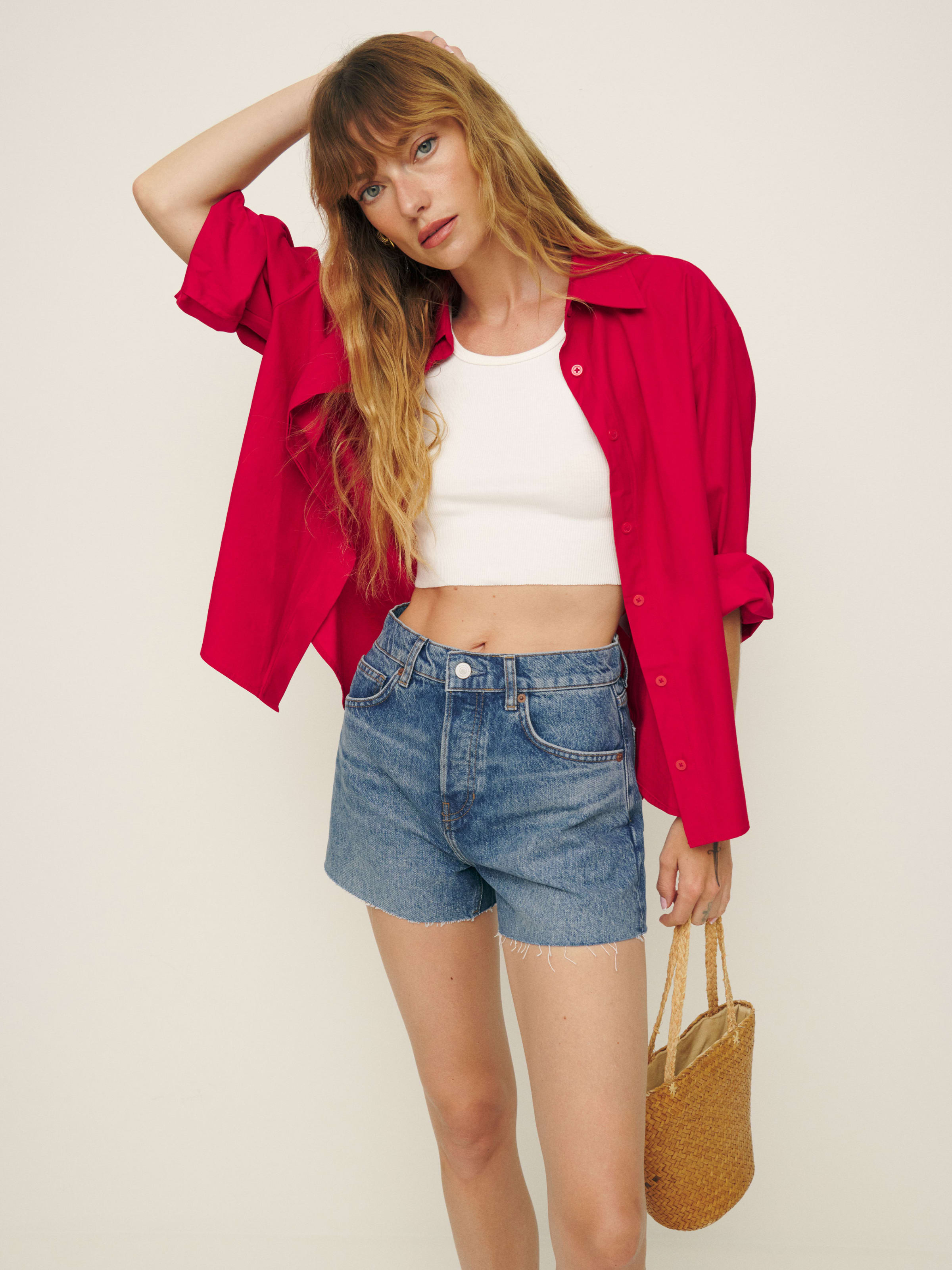 Charlene High Rise Jean Shorts | Reformation (Global)
