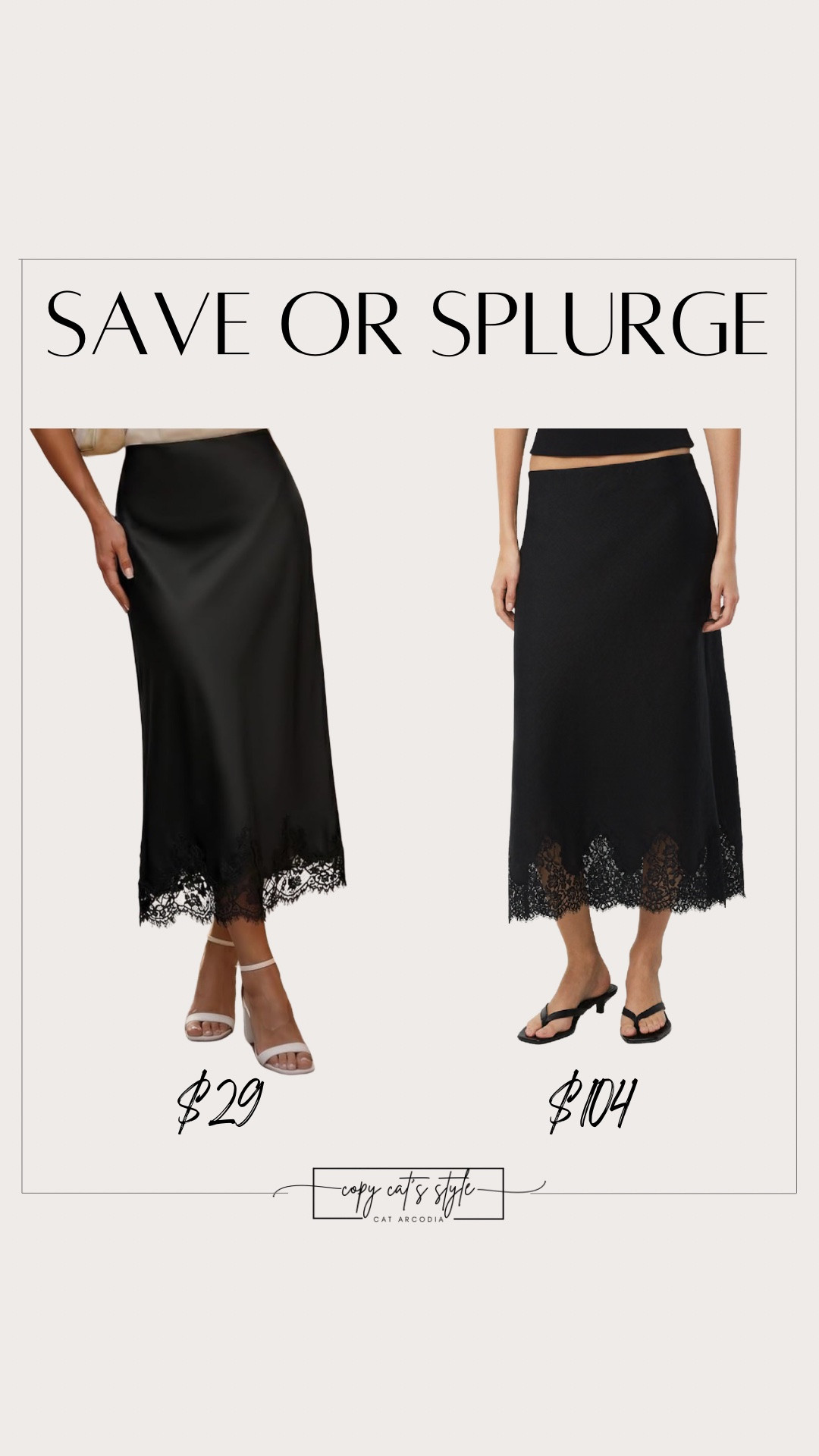 Save or splurge on the trending silk satin lace hem skirt. Work skirt, date night skirt, cocktail party skirt

#LTKSaleAlert #LTKOver40 #LTKMidsize