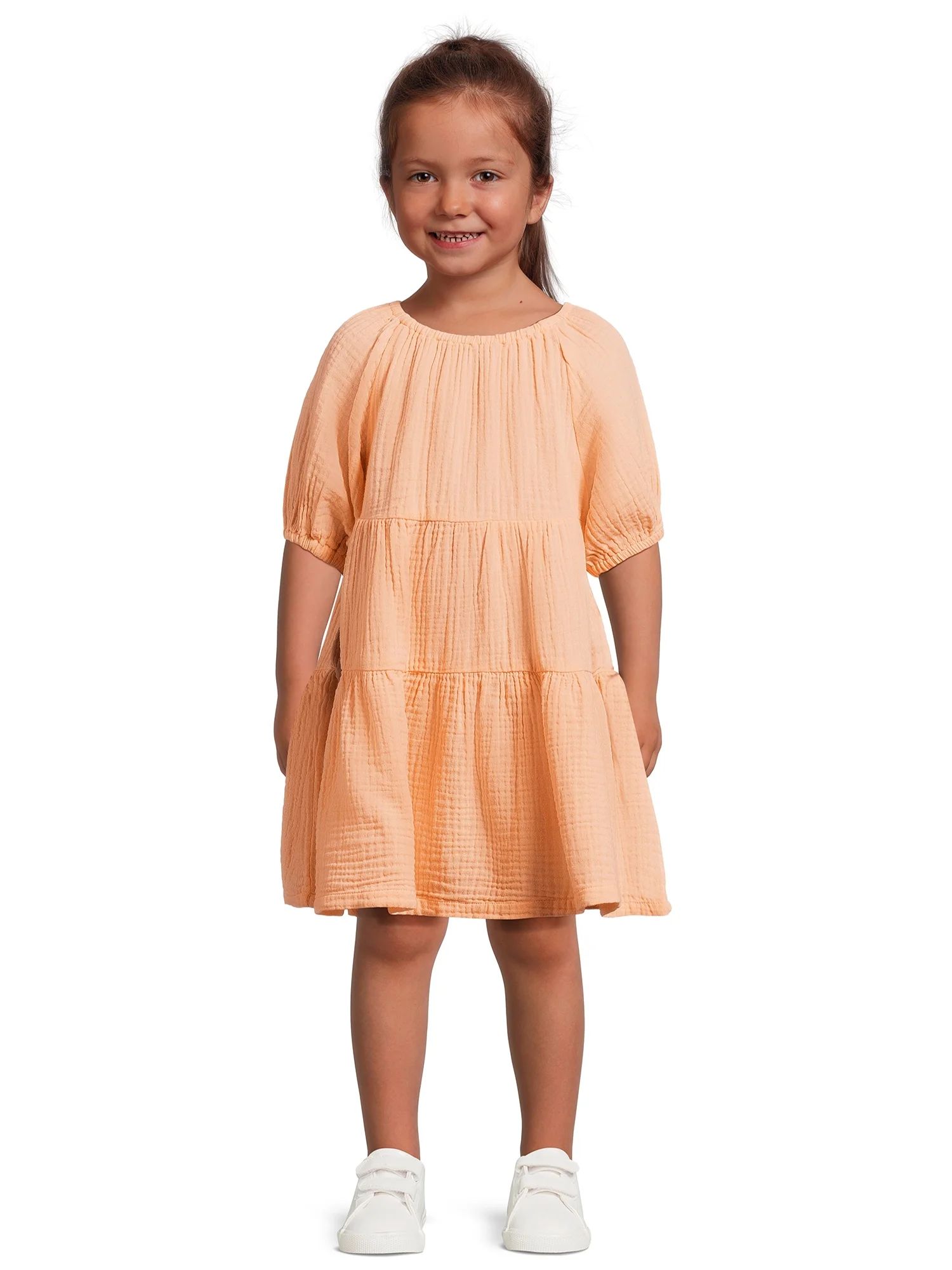 Wonder Nation Toddler Girl Tiered Dress, Sizes 12M-5T | Walmart (US)