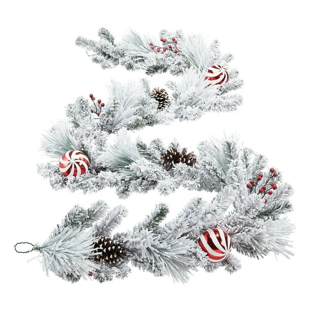 Holiday Time White Flocked Christmas Garland, 108" - Walmart.com | Walmart (US)