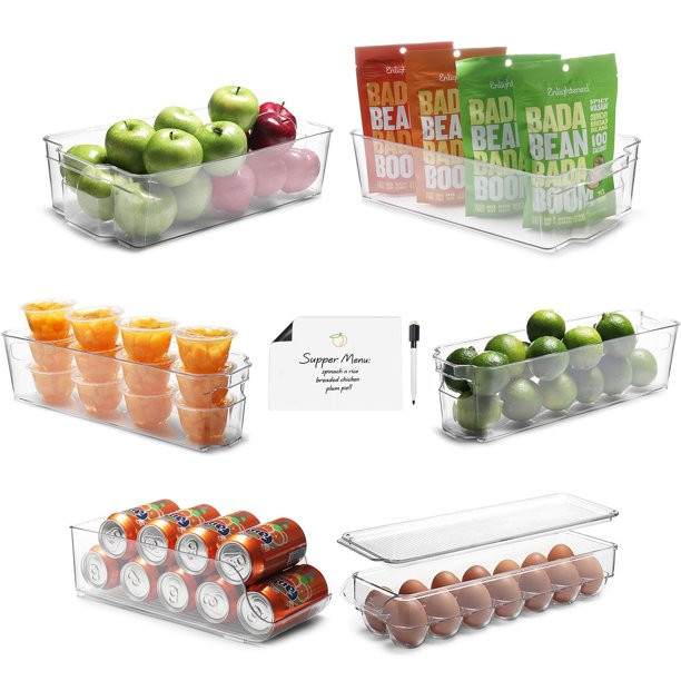 Refrigerator Organizer Bins - Stackable Storage Containers For Fridge, Freezer, Pantry, Kitchen, ... | Walmart (US)