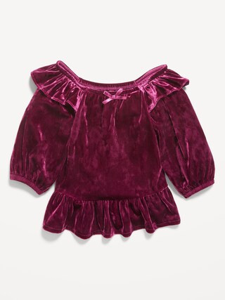 Ruffled Velvet Peplum Top for Toddler Girls | Old Navy (US)