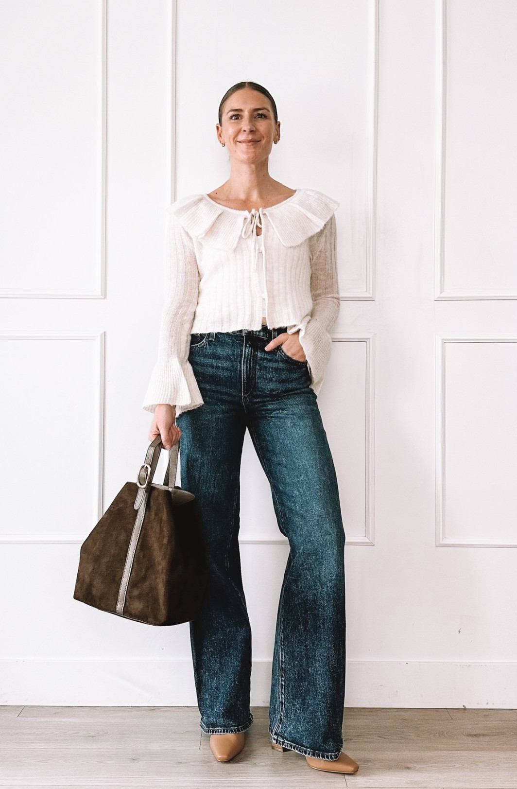 A classic outfit I’ll wear on repeat 🤍
This feminine blouse + flattering wide-leg jeans combo is easy, timeless, and perfect for everyday. Added neutral heels and a structured tote to pull it all together.

#LTKgrwm #LTKmomlife #LTKootd
