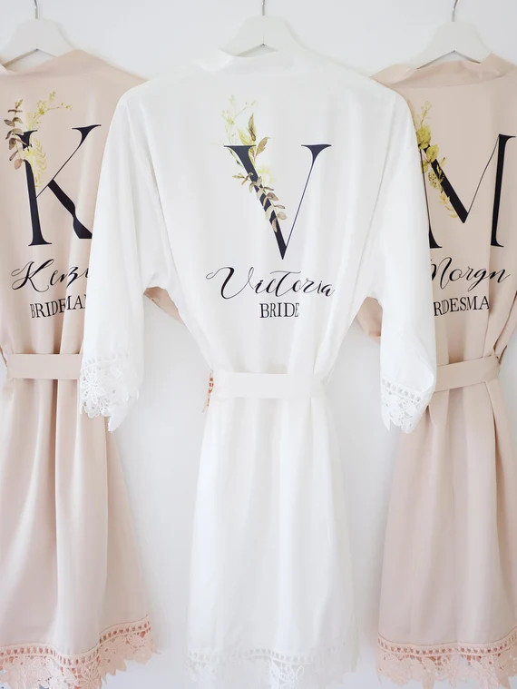 Bridesmaid Silky Lace Robes  Bridal Robe  Bridal | Etsy | Etsy (US)