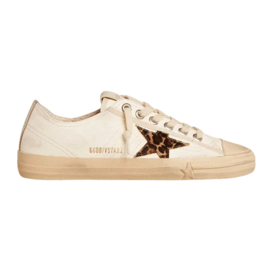 Golden Goose V-Star LTD Horsy Leopard Star and Silver Heel Tab Women's Sneakers | Shop Simon