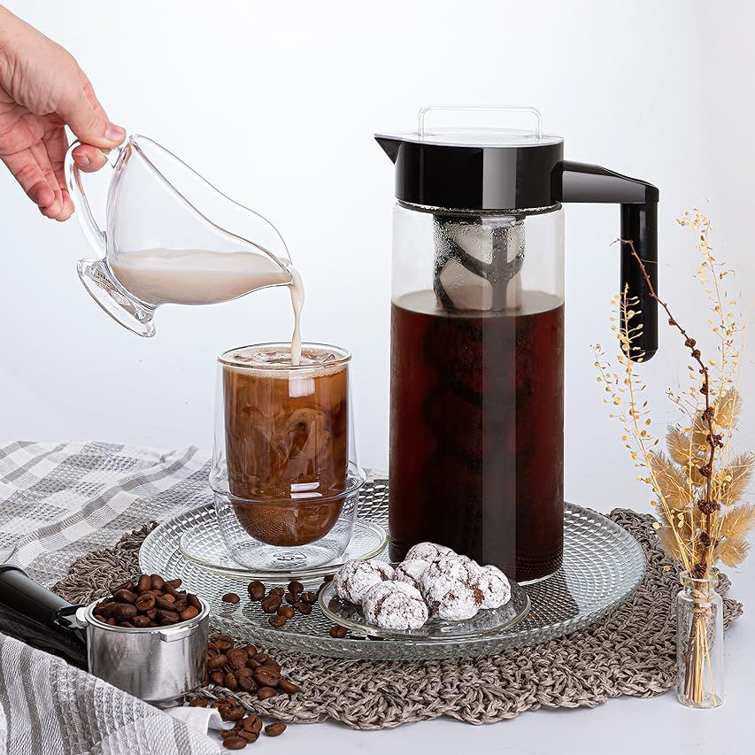 Mixpresso Cold Brew Maker For Iced Coffee and Iced Tea, 44 oz Cold Coffee Maker Glass Pitcher, Tea I | Amazon (US)