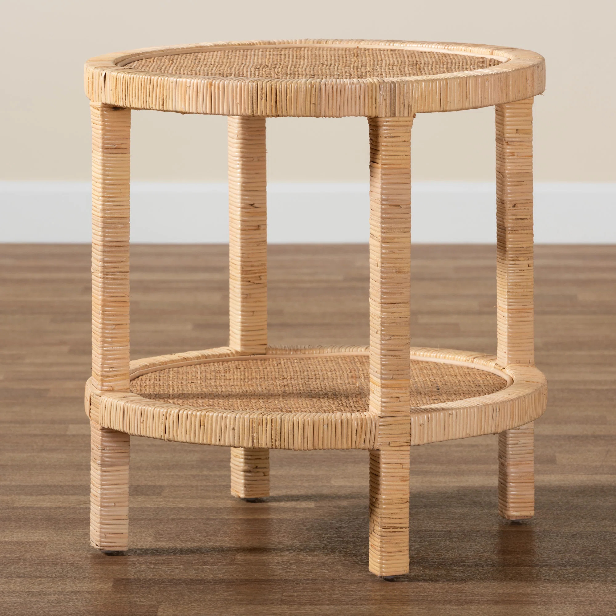 Bhagipuri Rattan and Mahogany Solid Wood End Table with Storage | Wayfair North America
