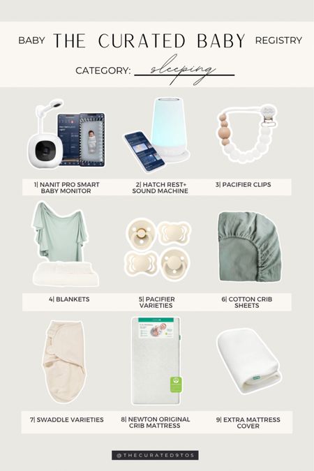 The Curated Baby Registry | 9 Must Have Items by Category | Sleeping

Baby registry, baby gifts, baby must haves, nursery, monitor, nanit, sound machine, hatch sound machine, swaddles, pacifiers, pacifier clips, blankets, swaddle blankets, breathable cotton sheets, Newton baby mattress, extra mattress cover, swaddleme

#LTKkids #LTKbaby #LTKbump