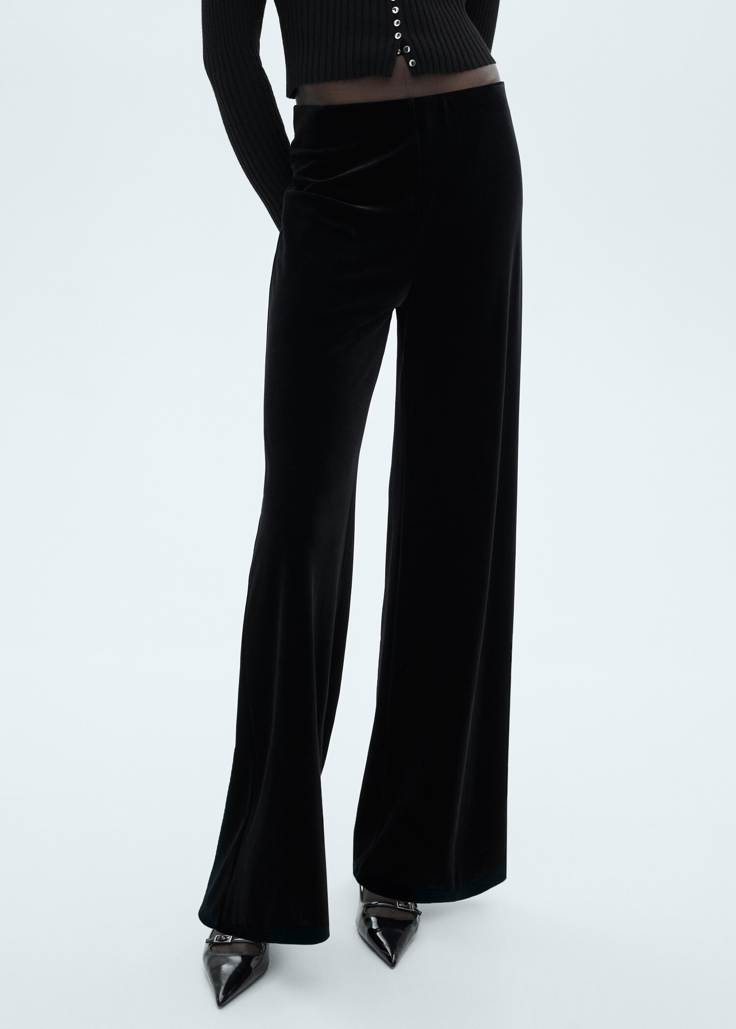 Velvet wideleg pants - Women | MANGO USA | Mango (US/MX/AU)