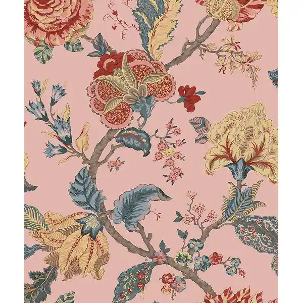 NextWall Kianna Jacobean Peel and Stick Wallpaper - 20.5 in. W x 18 ft. L - Blush | Bed Bath & Beyond