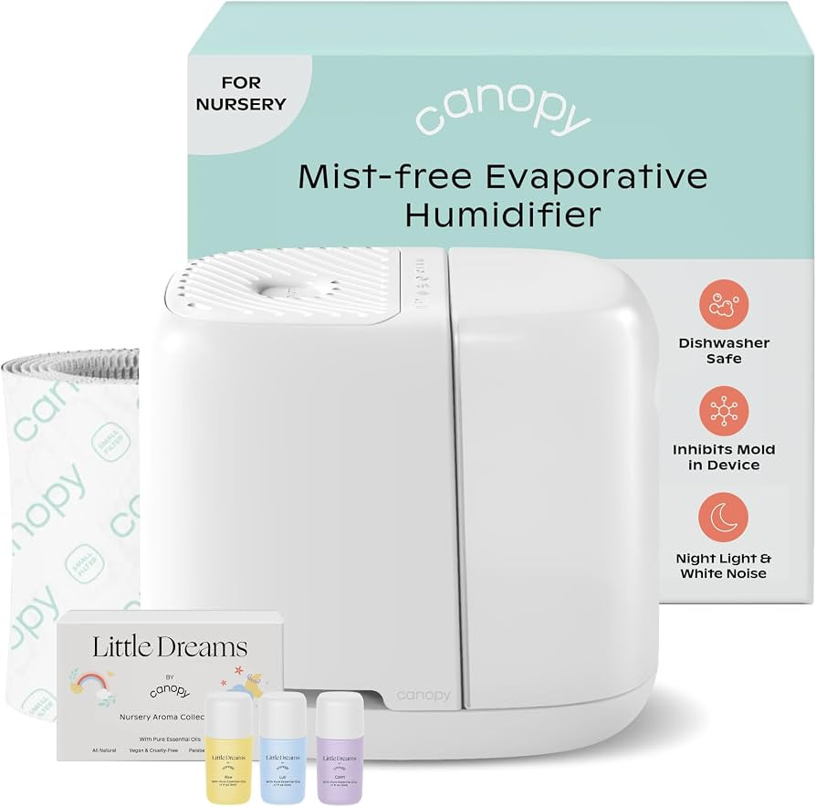 Canopy Nursery Humidifier 2.0, White, 2.5L, 36 Hr, Sleep Light & Aroma Kit | Amazon (US)