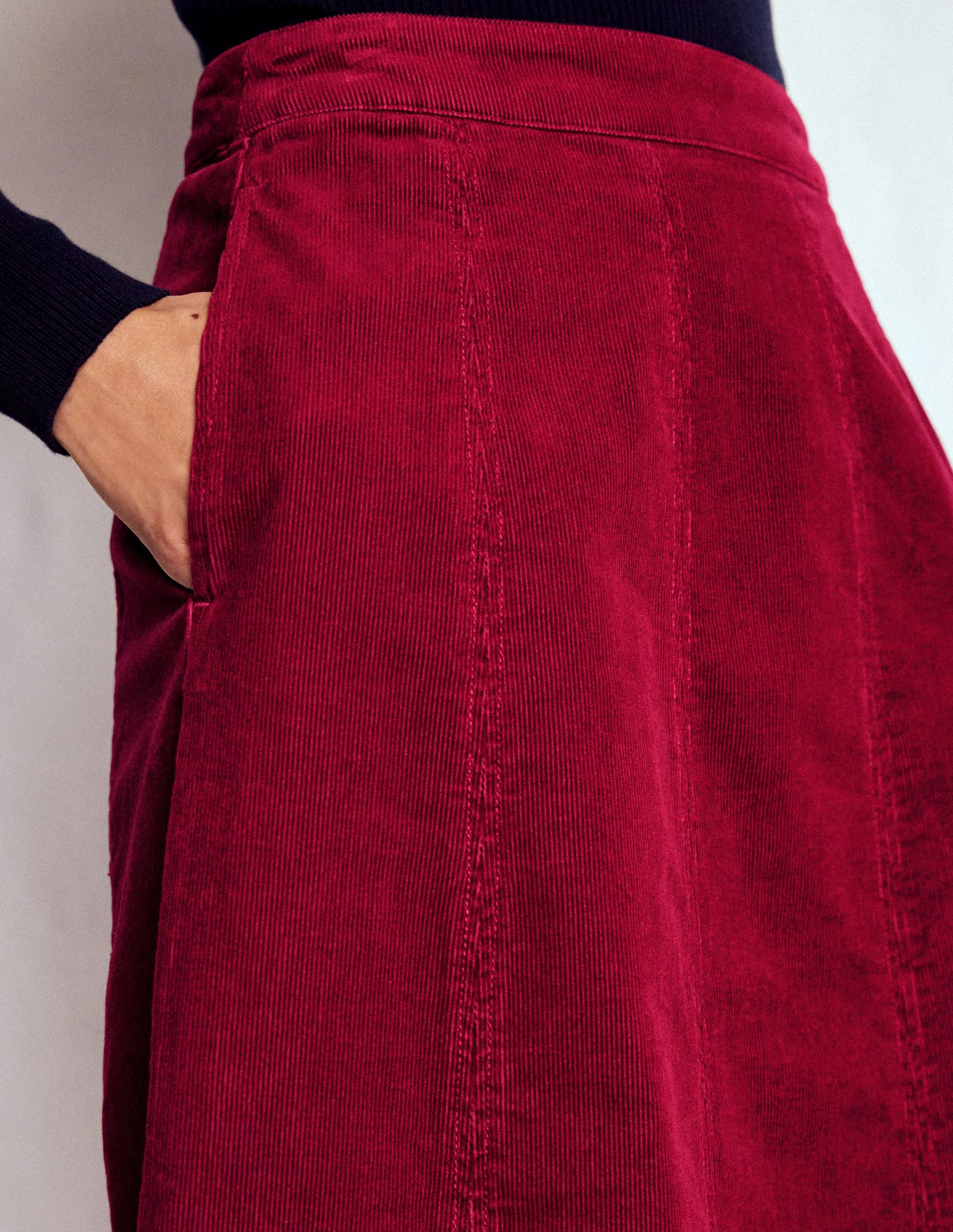 Joy Cord Midi Skirt-Burgundy Red | Boden (US)