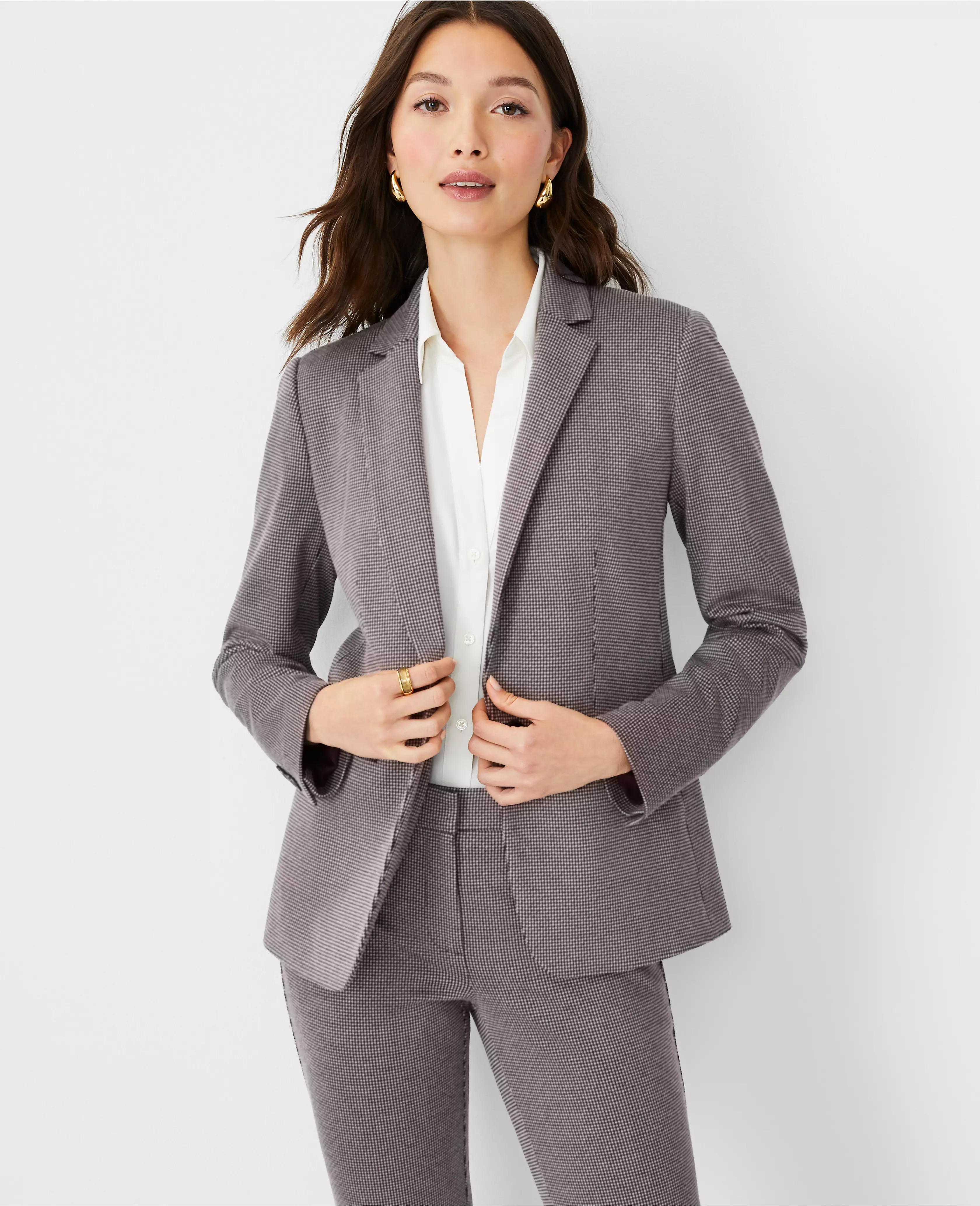 The Hutton Blazer in Houndstooth | Ann Taylor (US)