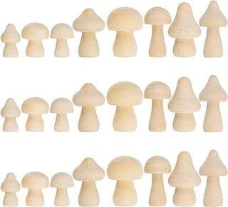 24 Pieces Unfinished Wooden Mushroom Mini Wood Mushrooms Natural Wooden Mushrooms Unpainted Wood ... | Michaels Stores