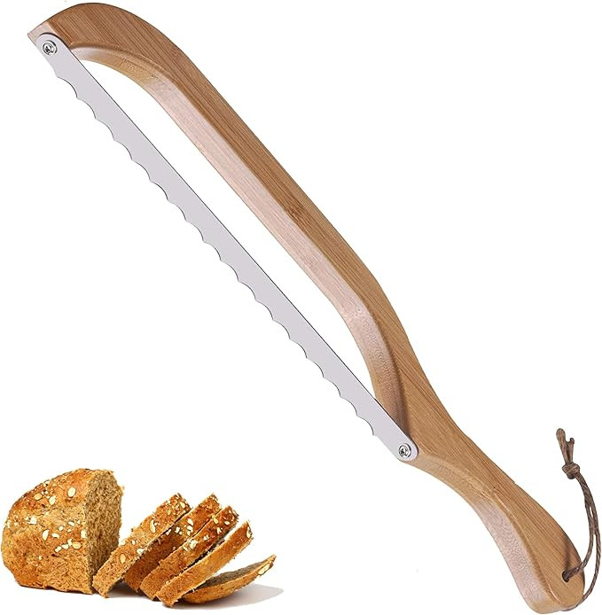 Bread Knife，15.6inch Bread Bow Knife， bread knife for homemade bread, sourdough bread knife... | Amazon (US)