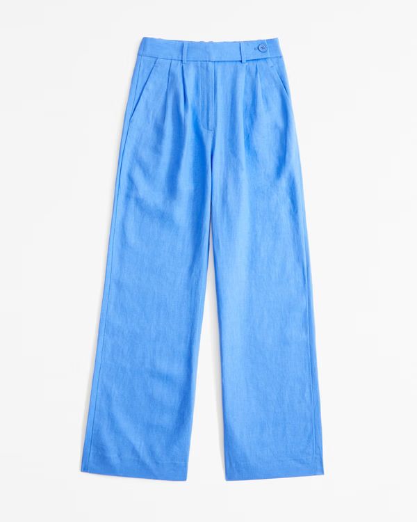 Women's A&F Sloane Tailored Premium Linen Pant | Women's Bottoms | Abercrombie.com | Abercrombie & Fitch (US)