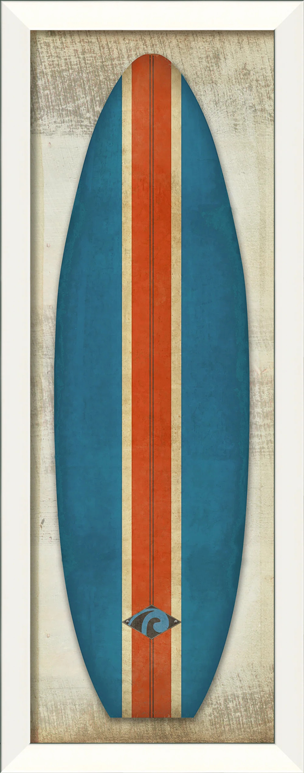 The Artwork Factory Malibu Classic Surfboard Framed Graphic Art in Red and Blue | Wayfair | Wayfair North America