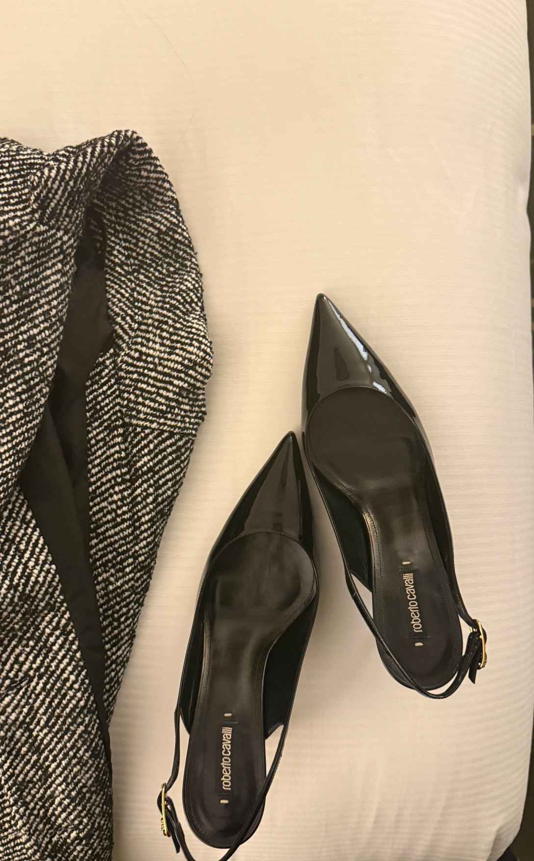 Night out pumps
Roberto Cavalli
Patent leather pumps 
Black 
Fall fashion 
Sling backs 

#LTKwedding #LTKdatenight #LTKcanada