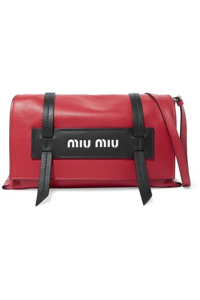 Miu Miu - Grace Leather Shoulder Bag - Red | NET-A-PORTER (US)