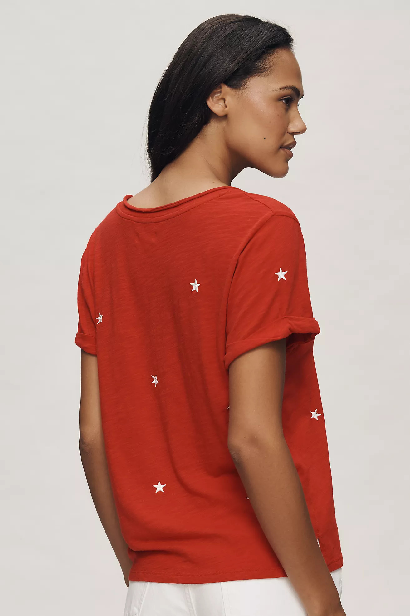 The Quinn Short-Sleeve V-Neck Tee by Pilcro | Anthropologie (US)