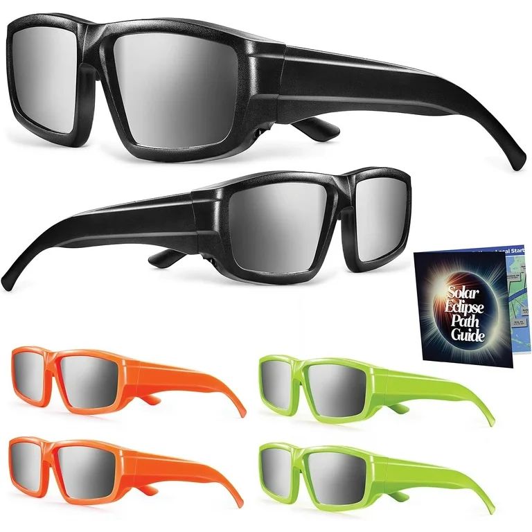 Solar Eclipse Glasses 6 pack 2024 CE and ISO Certified Safe Shades for Direct Sun Viewing - Multi... | Walmart (US)
