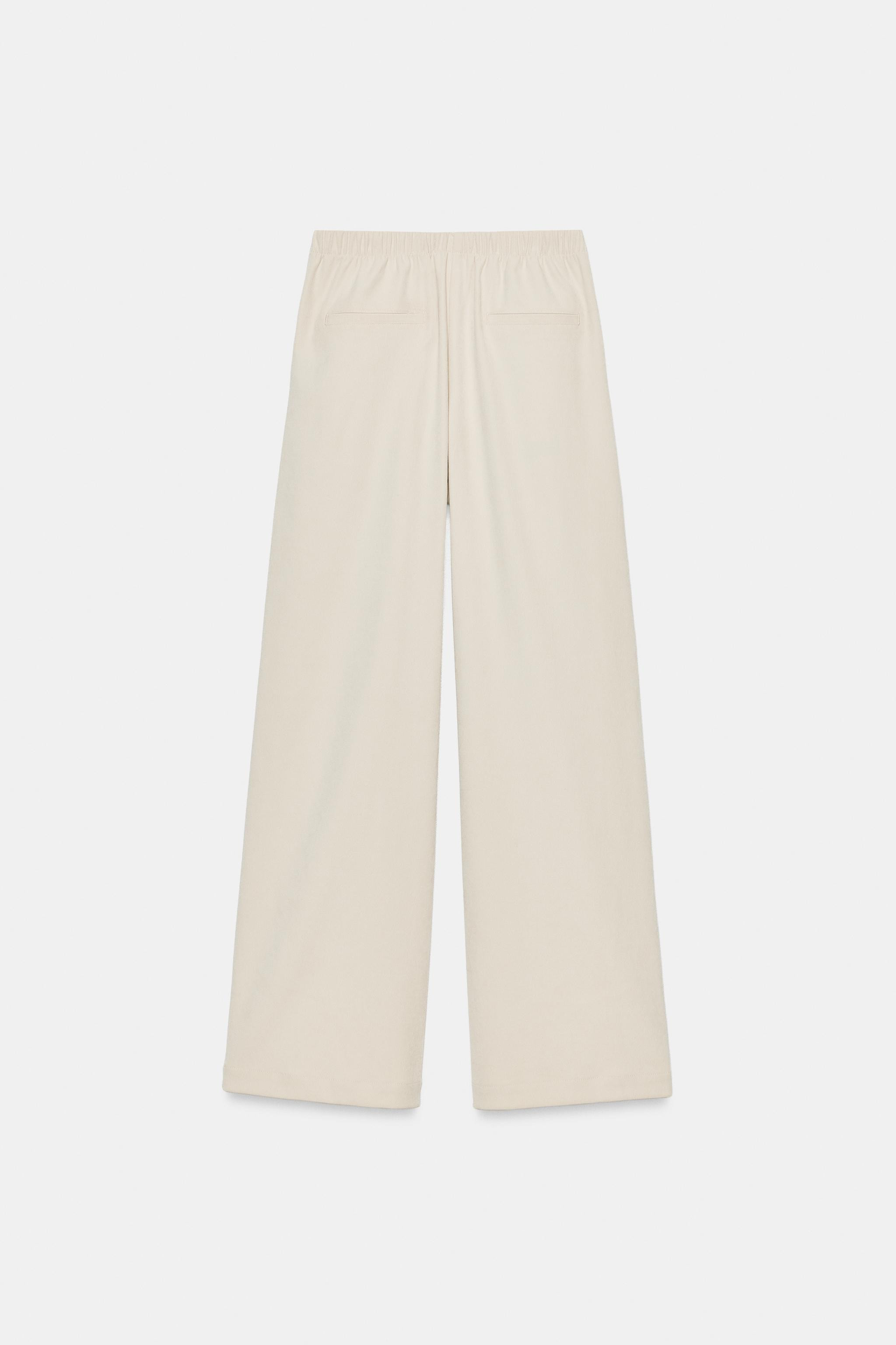 WIDE-LEG ELASTIC WAIST TROUSERS | Zara UK