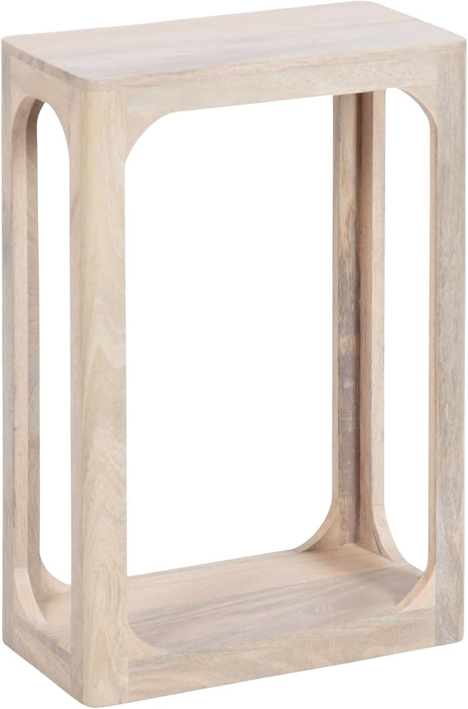 Kate and Laurel Dahl Modern Slatted Wooden Slim Side Table | Amazon (US)