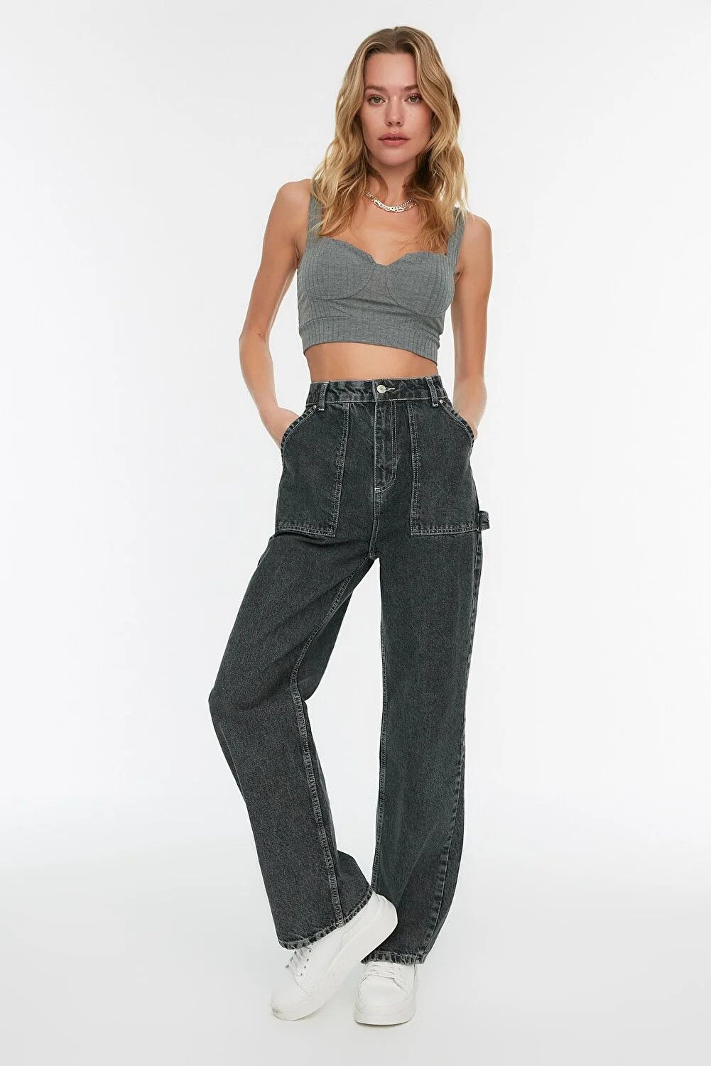Trendyol Collection Jeans - Grau - Wide Leg | Trendyol DE