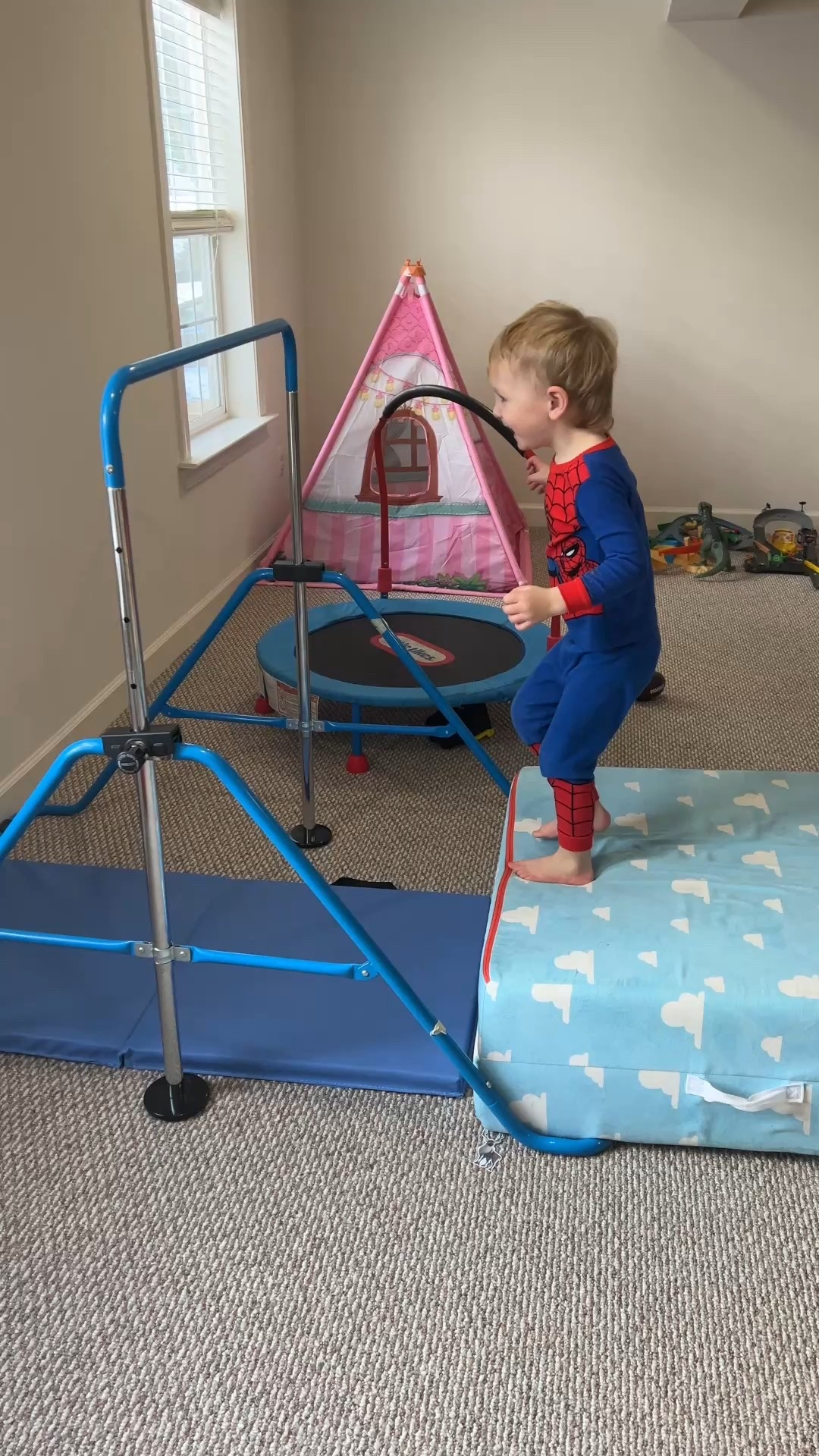 One of our FAVORITE basement toys- this foldable gymnastics bar! So great for getting that energy out especially in the winter time! 

#LTKKids #LTKHome #LTKActive