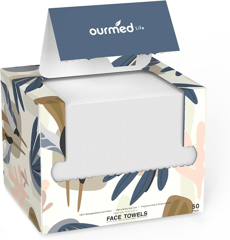 ourmed life Disposable Face Towel | Lint-Free Biodegradable Towels | Face Clean Dry Makeup Remove... | Amazon (US)