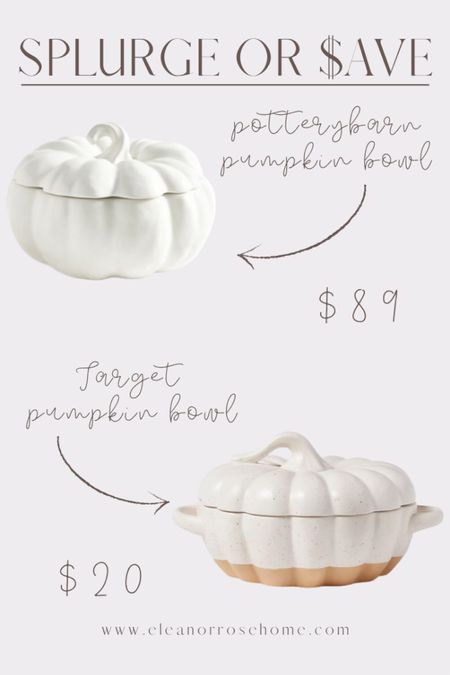 Let's keep this splurge or save going! Next up is this Pottery Barn pumpkin bowl versus the Target dupe- which one would you get?

#LTKSeasonal #LTKSale #LTKHalloween