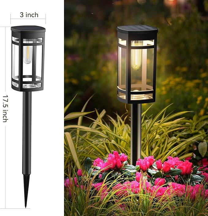 EXCMARK 12 Pack Solar Lights Outdoor Waterproof for Garden Pathway Walkway Driveway Yard Lawn Dec... | Amazon (US)