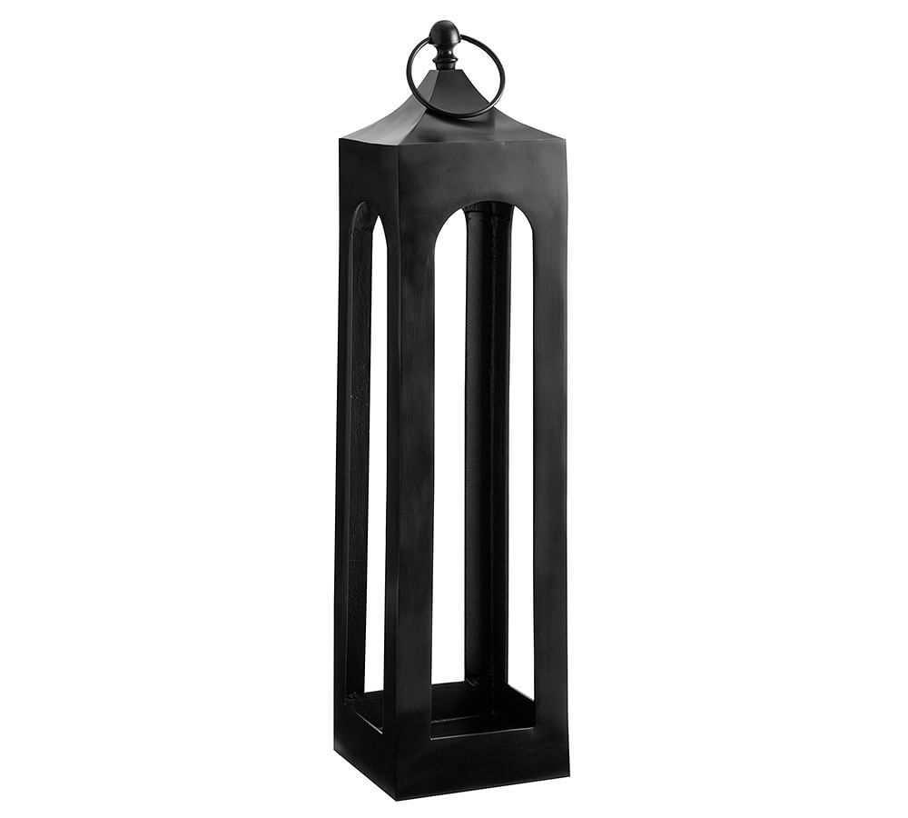 Caleb Handcrafted Metal Indoor/Outdoor Lantern, Black, Mini - 15" | Pottery Barn (US)
