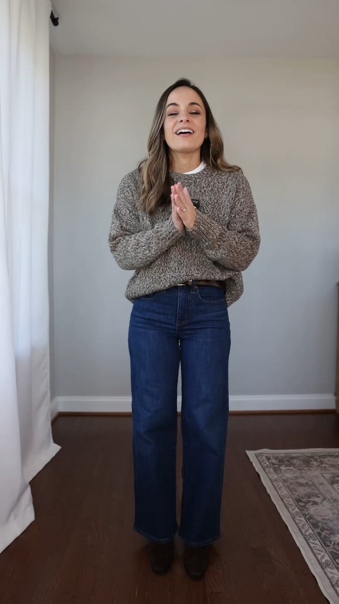 A look at a capsule hopeful sweater from
Gap! It’s 100% cotton. Love the marled brown and oversized but well proportioned fit for petites! 

Sweater: xs 
Jeans: petite 24 (mine have shrunk in the dryer 😅 they come from the store with a 28” inseam)

#LTKPetite