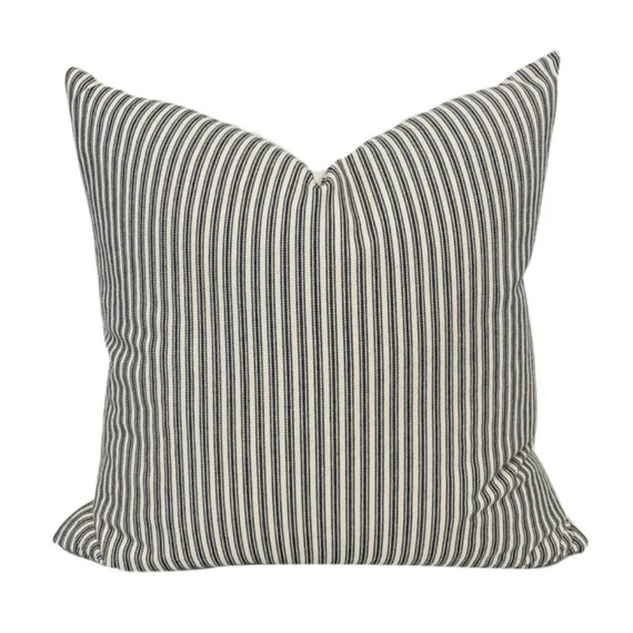 Black Ticking Pillow Cover Vintage Ticking Pillow Cover - Etsy | Etsy (US)