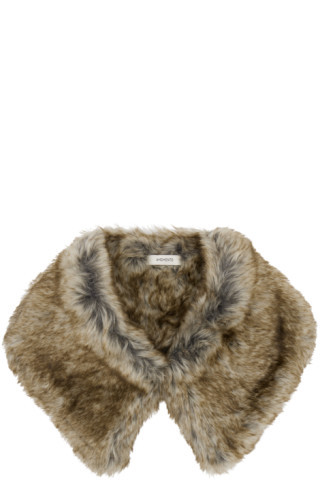 AMOMENTO - Brown Faux-Fur Scarf | SSENSE