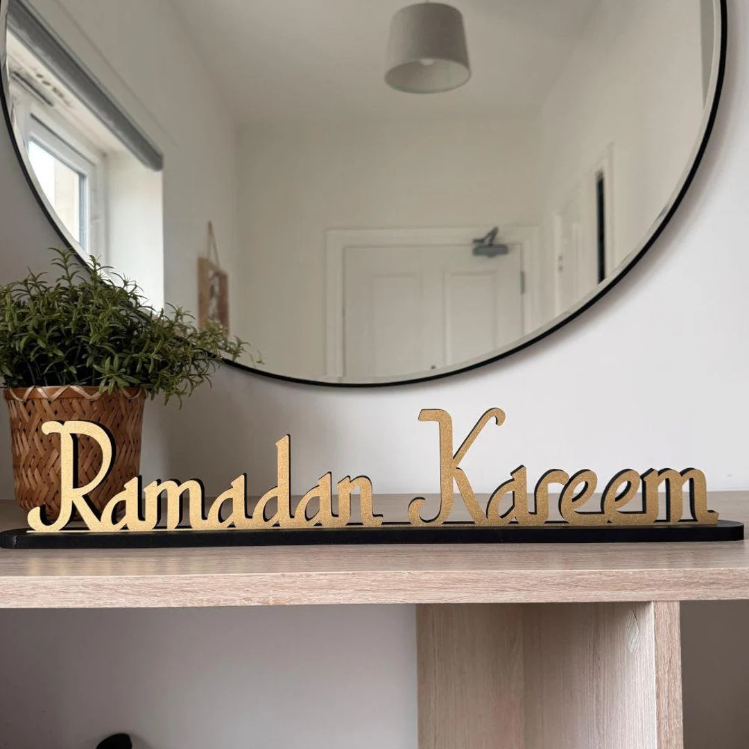 Wooden Ramadan Kareem Standing Table Sign, Traditional Eid Party Decoration, Ramadan Party Celebr... | Etsy (US)