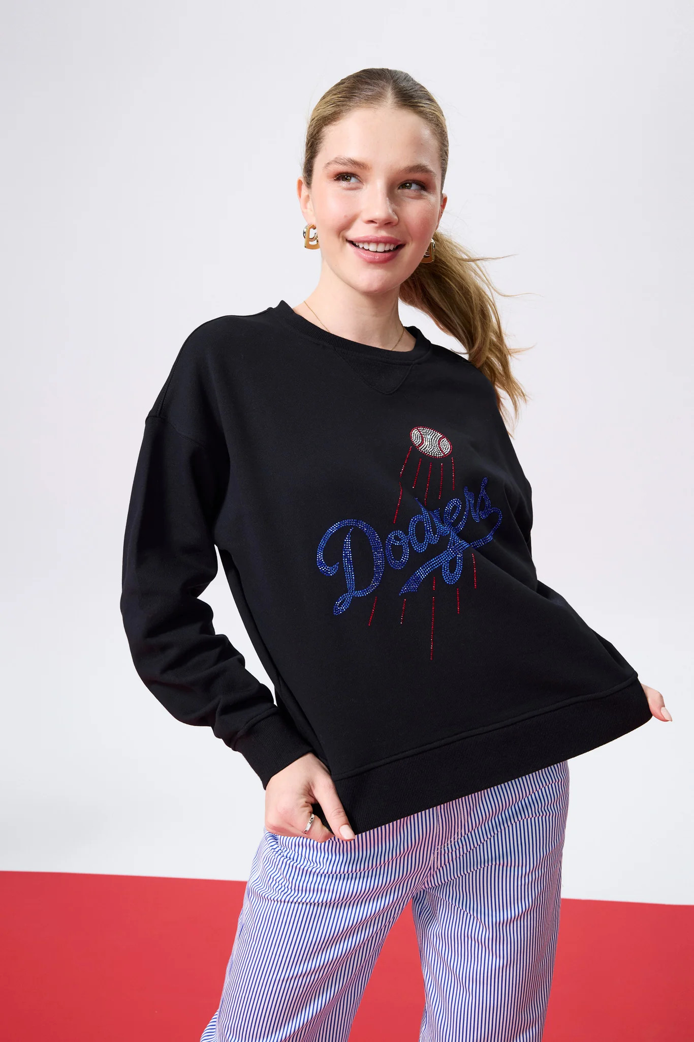 Dodgers Gems Logo Crew in Black | Terez