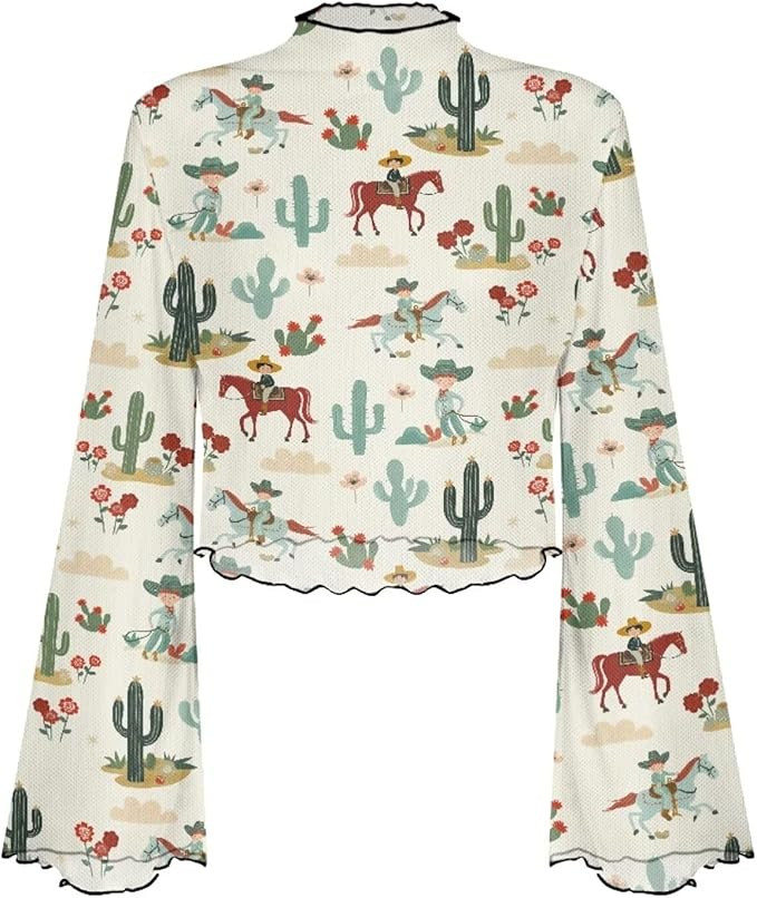 Blouses for Women Dressy Casual Bell Sleeve Tops Mock Neck Shirt | Amazon (US)