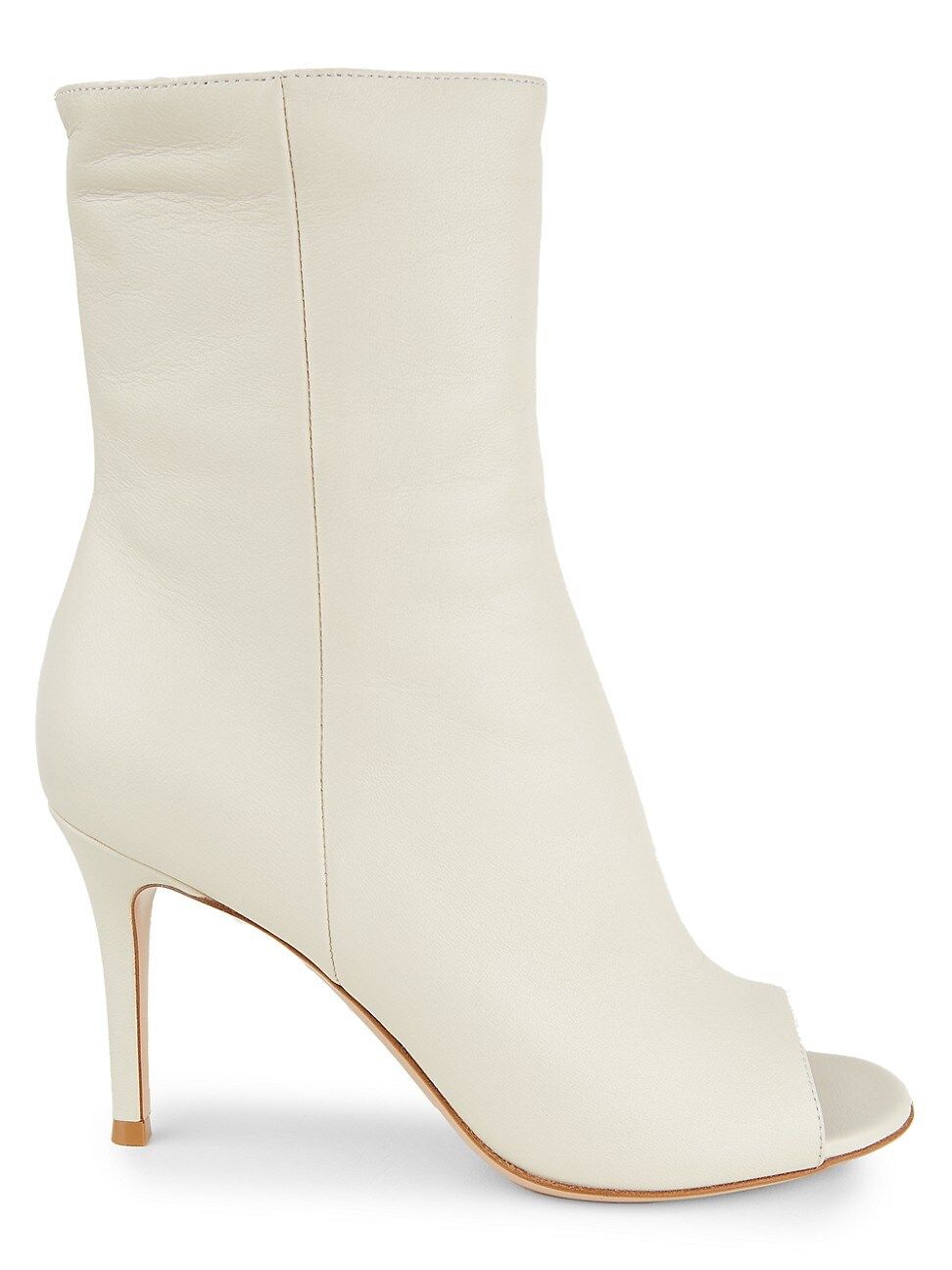 Gianvito Rossi Women's Peep-Toe Leather Booties - Off White - Size 39 (9) | Saks Fifth Avenue