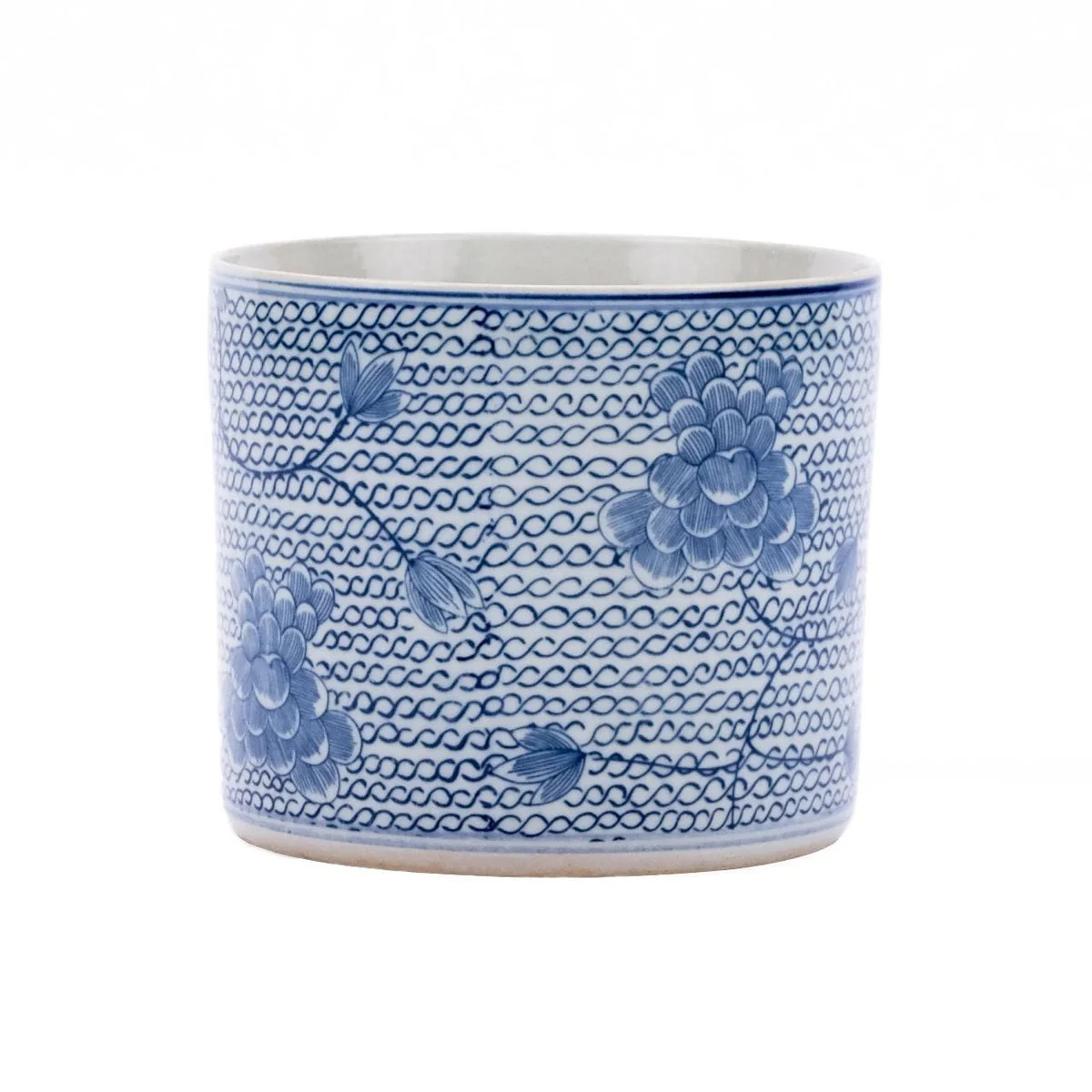 Blue & White Chain Orchid Pot | Overstock