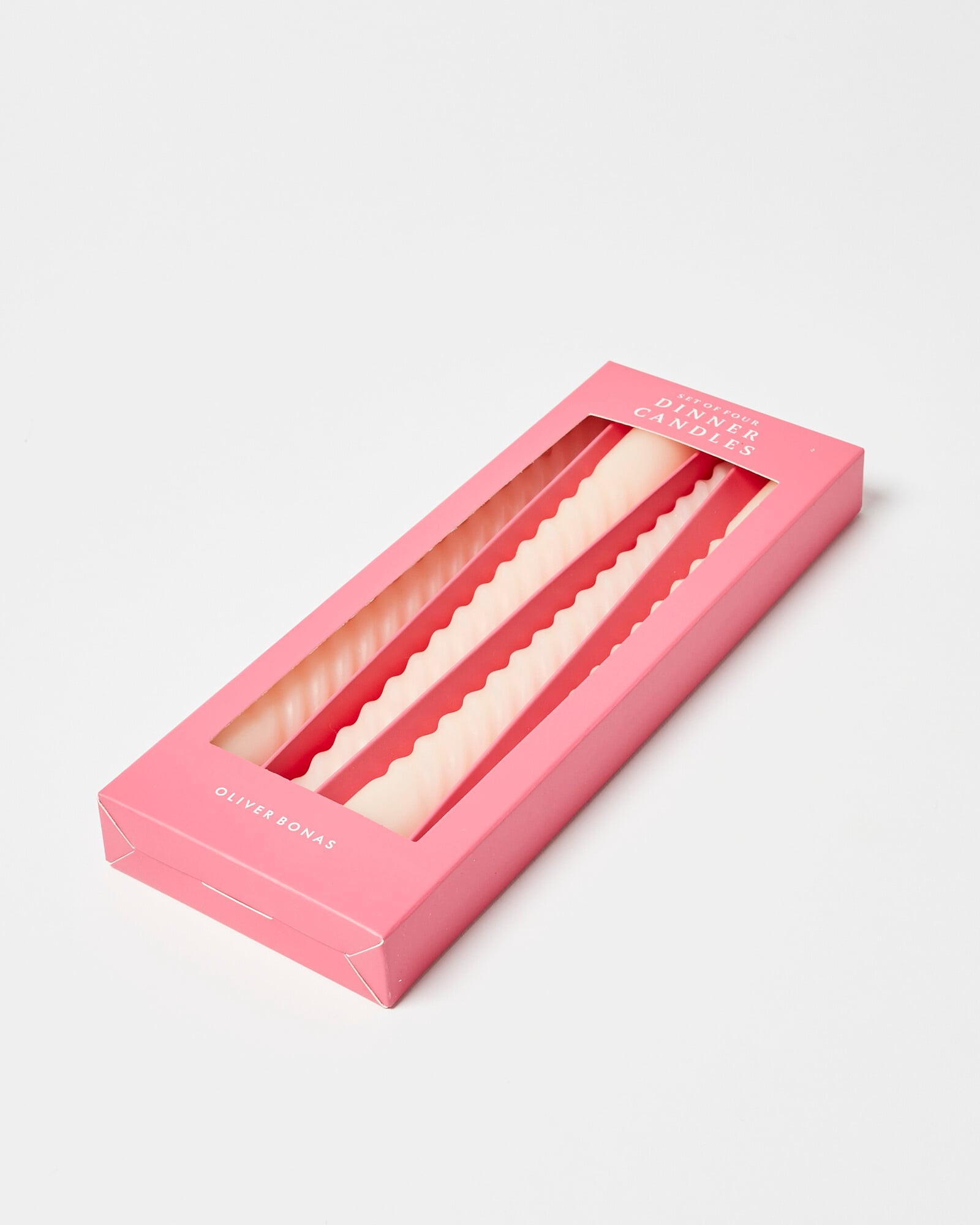 Bea Ivory White Twist Dinner Candles Set of Four | Oliver Bonas (Global)