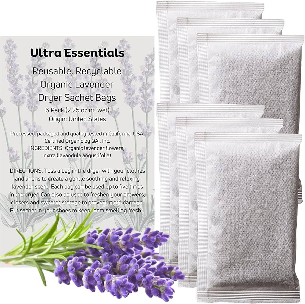 Lavender Dryer Sachets, Freshen Your Laundry, Odor Eliminator for Pets, Shoes & Gym Bags, for Dry... | Amazon (US)