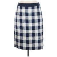 J.Crew Factory Store Casual Skirt: Blue Checkered/Gingham Pattern Bottoms - Size 0 | ThredUp (US)