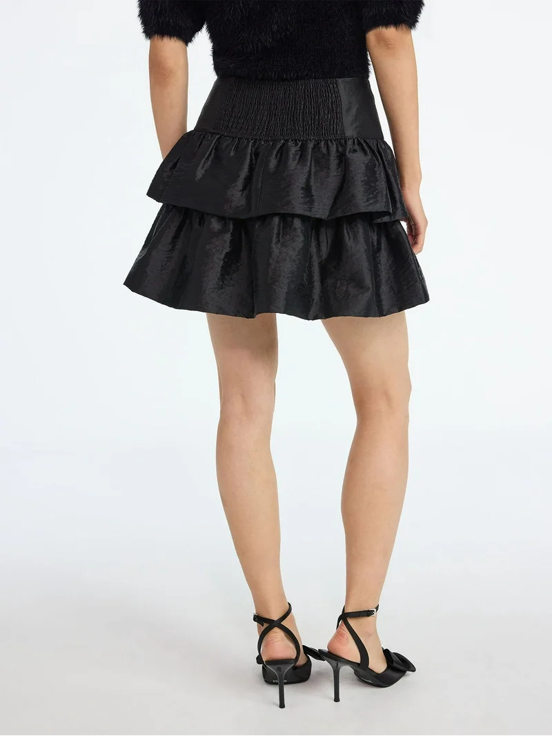 Scoop Women's and Women's Plus Tiered Ruffle Mini Skirt, Sizes XS-4X | Walmart (US)