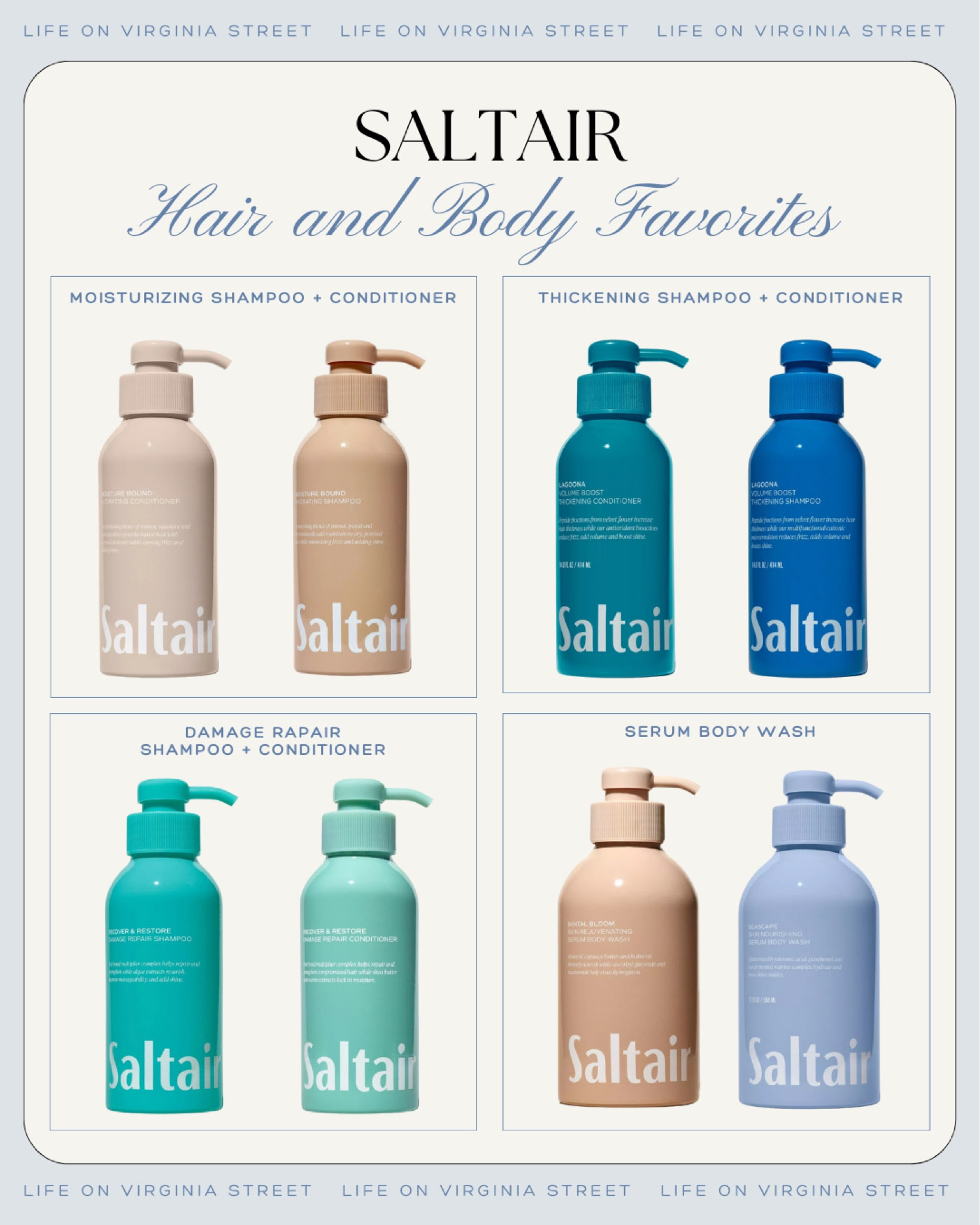 I’ve really been loving the new Saltair hair care and body line at Target! The Santa’s Bloom sent is heavenly and smells like you just left the spa! And their packaging is so chic! So many great scents and products to try!
.
#ltkfindsunder50 #ltkbeauty #ltksalealert #ltkfindsunder100 #ltkstyletip #ltkover40 shampoo favorites, condition favorite, body wash ideas 

#LTKfindsunder50 #LTKbeauty #LTKSeasonal