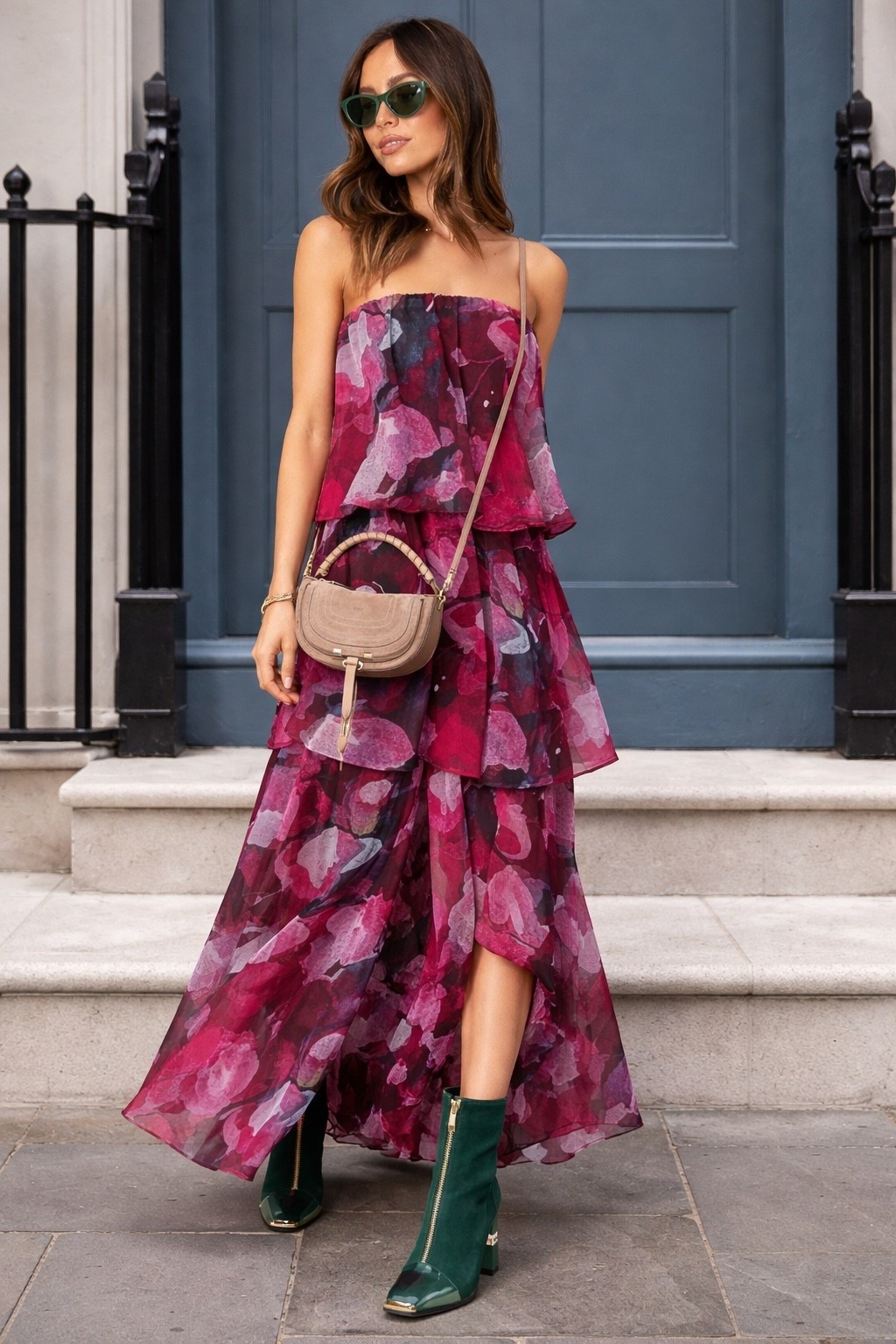 If you aren’t mixing textures yet, this is your sign. Suede, chiffon, and patent leather make for the ultimate outfit depth. This deep green boot + burgundy dress combo is a color theory dream. #springtime #springstyle 

#LTKgrwm #LTKootd #LTKOver40
